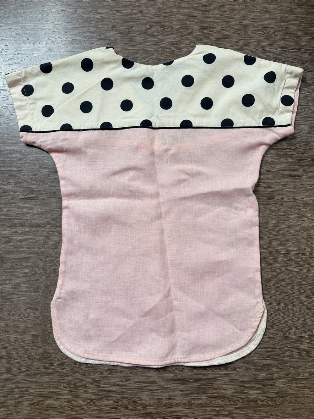 Popelin Girl’s Pink Dress with Polka dots linen summer sz 4 resort